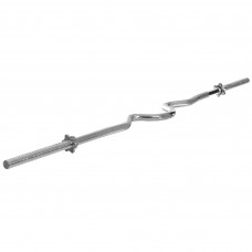 Гриф для штанги сталевий хромований Z-подібний із замками SP-Sport TA-60GT довжина 1,52м діаметр-28мм вага-8кг хром