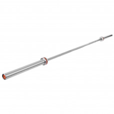 Гриф для штанги сталевий хромований Олімпійський професійний прямий з підшипником Zelart TA-6283 довжина 2,18м ø50мм хром