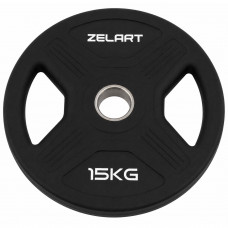 Млинці диски TPU 2 Handle металева втулка Zelart TA-6995-15 ø51мм 15кг чорний