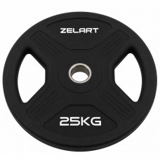 Млинці диски TPU 2 Handle металева втулка Zelart TA-6995-25 ø51мм 25кг чорний