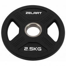 Блины диски TPU 2 Handle металлическая втулка внутренний ø51мм Zelart TA-6995-2_5 2,5кг (черный)