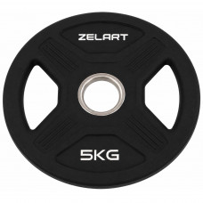 Млинці диски TPU 2 Handle металева втулка Zelart TA-6995-5 ø51мм 5кг чорний