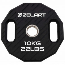 Млинці диски TPU 2 Handle металева втулка Zelart TA-6996-10 ø51мм 10кг чорний