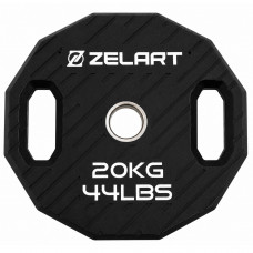 Млинці диски TPU 2 Handle металева втулка Zelart TA-6996-20 ø51мм 20кг чорний