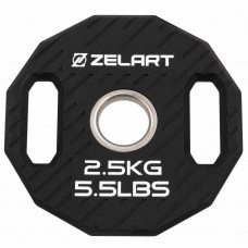 Млинці диски TPU 2 Handle металева втулка Zelart TA-6996-2_5 ø51мм 2,5кг чорний
