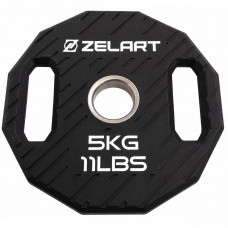 Млинці диски TPU 2 Handle металева втулка Zelart TA-6996-5 ø51мм 5кг чорний