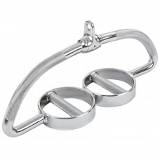 Рукоятка подвійна для тяги обертається Butterfly Bar ручка для блочного тренажера Record TA-7221 хром