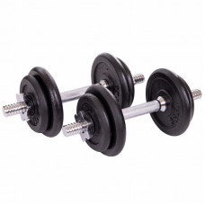 Гантелі розбірні сталеві пофарбовані Record TA-7230-20 2шт по 10кг чорний