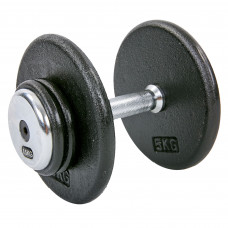 Гантель цельная профессиональная стальная окрашенная 1штука RECORD TA-7231-15 (1х15кг) (сталь, сталь хромированная, вес 15кг)