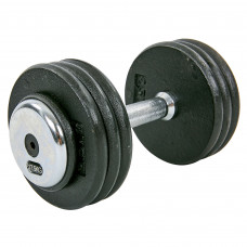 Гантель цельная профессиональная стальная окрашенная 1штука RECORD TA-7231-17_5 (1х17,5кг) (сталь, сталь хромированная, вес 17,5кг)