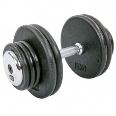 Гантель цельная профессиональная стальная окрашенная 1штука RECORD TA-7231-30 (1х30кг) (сталь, сталь хромированная, вес 30кг)