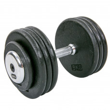 Гантель цельная профессиональная стальная окрашенная 1штука RECORD TA-7231-35 (1х35кг) (сталь, сталь хромированная, вес 35кг)