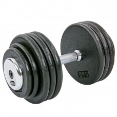 Гантель цельная профессиональная стальная окрашенная 1штука RECORD TA-7231-40 (1х40кг) (сталь, сталь хромированная, вес 40кг)