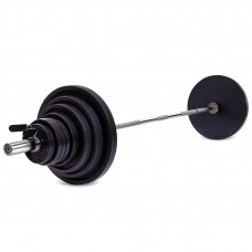 Штанга олімпійська розбірна сталеві млинці Zelart TA-7232 довжина-2,18м 50мм 140кг чорний