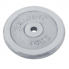 Блины диски хромированные внутренний ø31мм Zelart TA-7786-15 15кг (чугун хромированный)