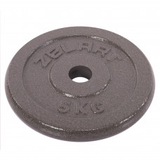 Блины диски стальные окрашенные внутренний ø30мм Zelart TA-7789-5 5кг (сталь окрашенная, серый)