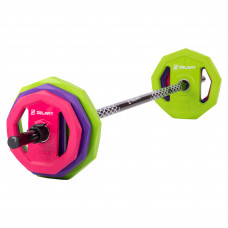 Штанга розбірна для фітнесу та аеробіки фітнес памп Zelart TA-7801-17_5 вага-17,5 кг фіолетовий-салатовий