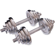 Гантели разборные стальные хромированные SP-Sport TA-80002-15 (2x7,5кг) (2 грифа l-40см, хром. блины)