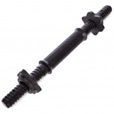 Гриф гантельный пластиковый с замками длина 35см ø25мм SHUANG CAI SPORTS TA-80243-35 (TA-80257-35) (l-35, d-25мм, черный)