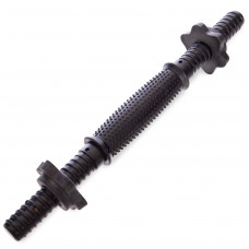 Гриф гантельный пластиковый с замками и обрезиненной ручкой длина 35см ø25мм SHUANG CAI SPORTS TA-80257-35 (TA-80243-35) (l-35, d-25мм, черный)