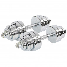 Гантели разборные стальные хромированные SP-Sport TA-8045-35 (2x17,5кг) (2грифа l-40см, (2,5+2,5+1,5+1,5)х4))