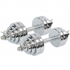 Гантели разборные стальные хромированные SP-Sport TA-8052-30 (2x15кг) (2грифа l-40см, (2,5+2,5+1,5)х4))