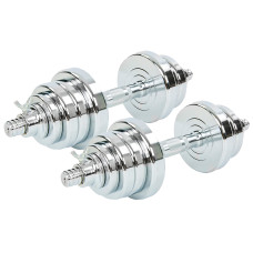 Гантели разборные стальные хромированные SP-Sport TA-8054-25 (2x12,5кг) (2грифа l-40см, (2,5+1,75+1)х4))