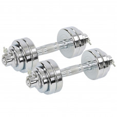 Гантели разборные стальные хромированные SP-Sport TA-8056-15 (2x7,5кг) (2грифа l-33см, (1,75+1)х4))