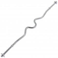 Гриф для штанги сталевий хромований Z-подібний із замками SHUANG CAI SPORTS TA-8063 довжина 1,2м діаметр-25мм вага-4,85кг хром