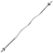 Гриф для штанги сталевий хромований W-подібний із замками SHUANG CAI SPORTS TA-8064 довжина 1,2м діаметр-25мм вага-4,5кг хром