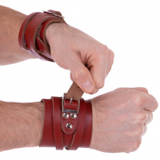 Напульсник шкіряний спортивний фіксатор для зап'ястя та кисті SP-Sport TA-8118A 2шт коричневий