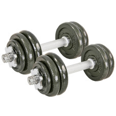 Гантели разборные стальные окрашенные YORK TA-8211-15 (2x7,5кг) (2 грифа l-30см, стальные блины (1,25+1,25+0,5)*4))