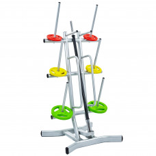 Стойка вертикальная для блинов дисков грифов и бодибаров Zelart TA-8212 (металл, размер 78х68х145см, серый) LRK-502