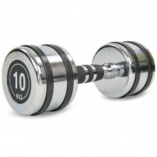 Гантель цільна сталева хромована Record TA-8232-10 1шт 10кг хром