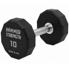 Гантель цельная профессиональная с полиуретановым покрытием 1штука HAMMER STRENGHT TA-9215-10 (1х10кг) (полиуретановое покрытие, вес 10кг)