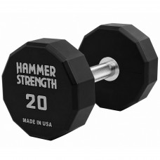 Гантель цільна професійна з поліуретановим покриттям HAMMER STRENGHT TA-9215-20 1шт 20кг чорний