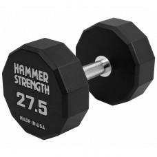 Гантель цільна професійна з поліуретановим покриттям HAMMER STRENGHT TA-9215-27_5 1шт 27,5кг чорний