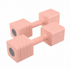 Гантели универсальные регулируемые с кнопочным механизмом смены веса ABS покрытие 2шт HIGHQ SPORT TA-9219 (2x5кг) (2 грифа, розовый)