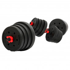 Гантели трансформер превращаются в штангу 3в1 SP-Sport TA-9455-30 30кг(2 грифа l-51см,блины,наполн.-цемент,в компл.удлинитель грифа l-40см,черн.-красн