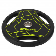 Млинці диски поліуретанові з потрійним хватом та металевою втулкою MD Buddy TA-9647-20 51мм 20кг чорний