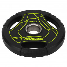 Млинці диски поліуретанові з потрійним хватом та металевою втулкою MD Buddy TA-9647-5 51мм 5кг чорний