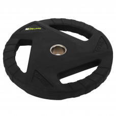 Млинці диски гумові з потрійним хватом та металевою втулкою MD Buddy TA-9649-25 51мм 25кг чорний