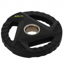 Блины диски обрезиненные с тройным хватом и металлической втулкой внутренний ø51мм MD Buddy TA-9649-5 5кг (внешний ø-24см, черный)