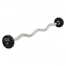 Штанга неразборная с фиксированным весом изогнутая PEV HAMMER STRENGHT TA-9978-10 10кг