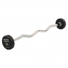 Штанга неразборная с фиксированным весом изогнутая PEV HAMMER STRENGHT TA-9978-15 15кг