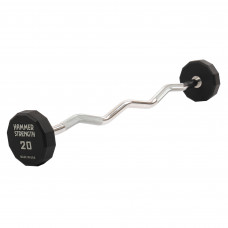 Штанга неразборная с фиксированным весом изогнутая PEV HAMMER STRENGHT TA-9978-20 20кг