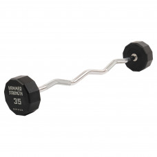 Штанга неразборная с фиксированным весом изогнутая PEV HAMMER STRENGHT TA-9978-35 35кг
