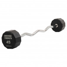 Штанга неразборная с фиксированным весом изогнутая PEV HAMMER STRENGHT TA-9978-45 45кг
