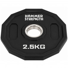 Блины диски полиуретановые 2 Handle металлическая втулка внутренний ø50мм HAMMER STRENGHT TA-9986-2_5 2,5кг (черный)