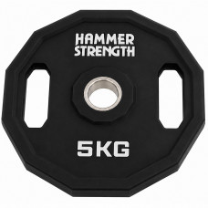 Млинці диски поліуретанові 2 Handle металева втулка HAMMER STRENGHT TA-9986-5 ø50мм 5кг чорний